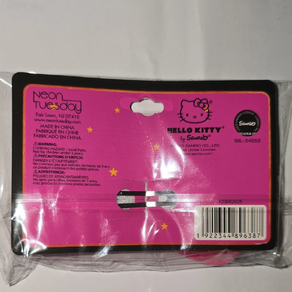 Hello Kitty Vibrant Pink Plush Hair Bow